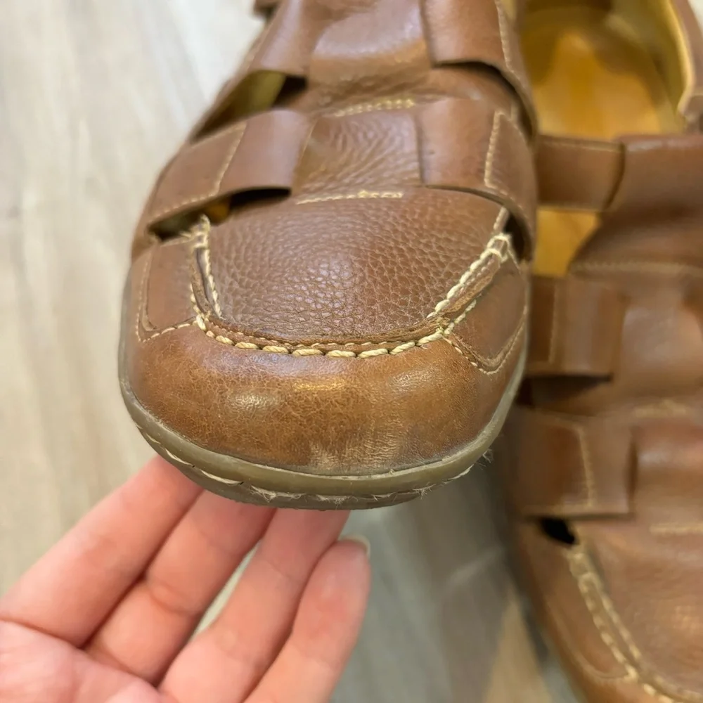 Sandro Comfort Soft Gel Casual Shoes #100035 Brown Leather Mens Size 12 D Sandal